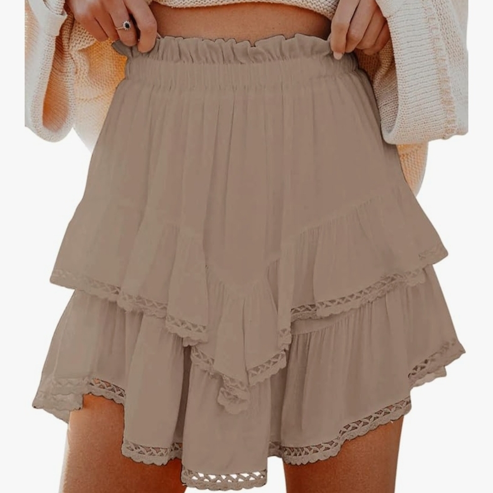 Elegant Tan Mini Skirt